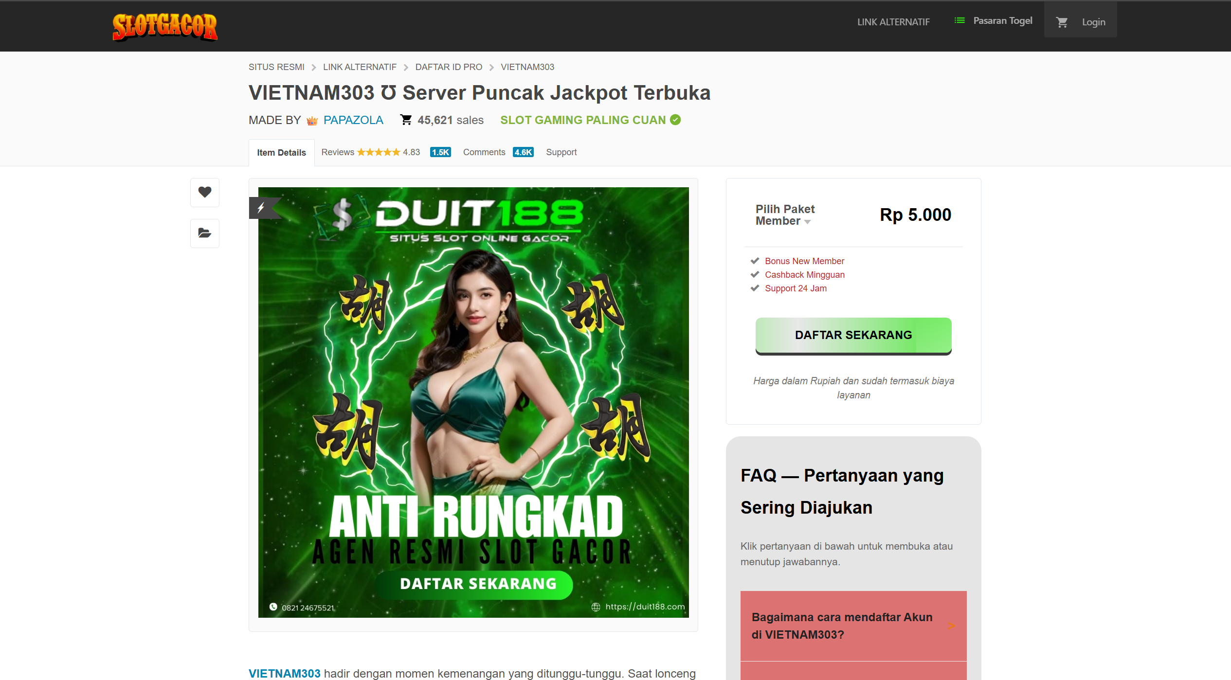 Screenshot of the scam site that appeared on shop.ves3.eu